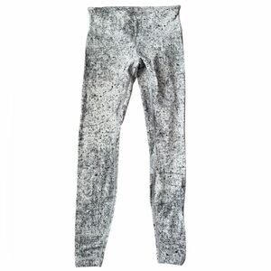 Lululemon Wunder Under Mid Rise Black & White Full Length Leggings 6